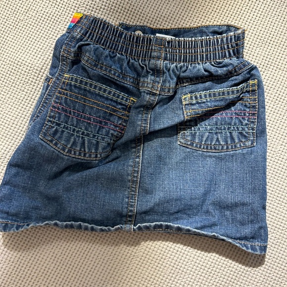 Vintage retro rainbow waist band denim jean mini skirt old navy 3t - Picture 12 of 12